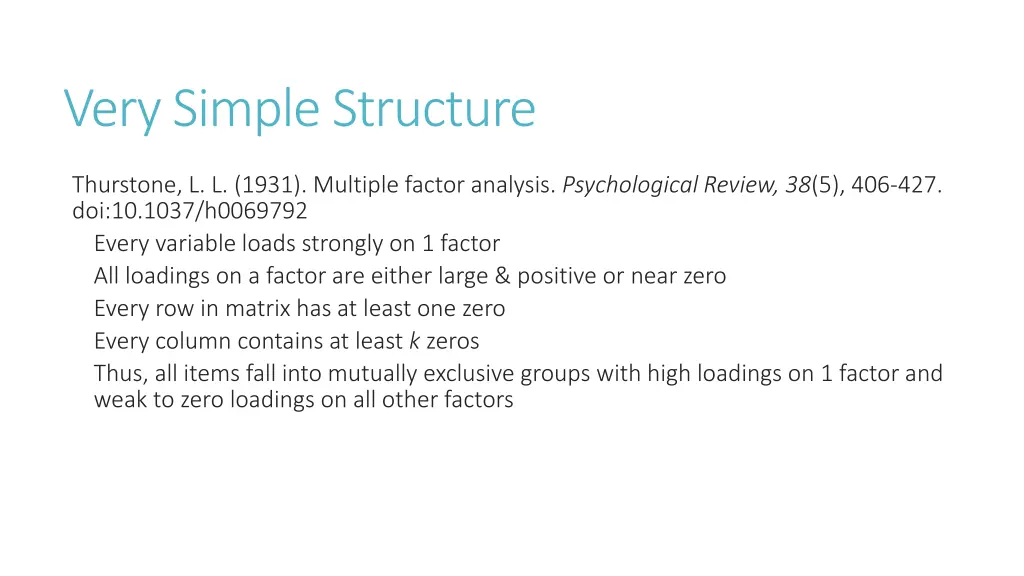 very simple structure
