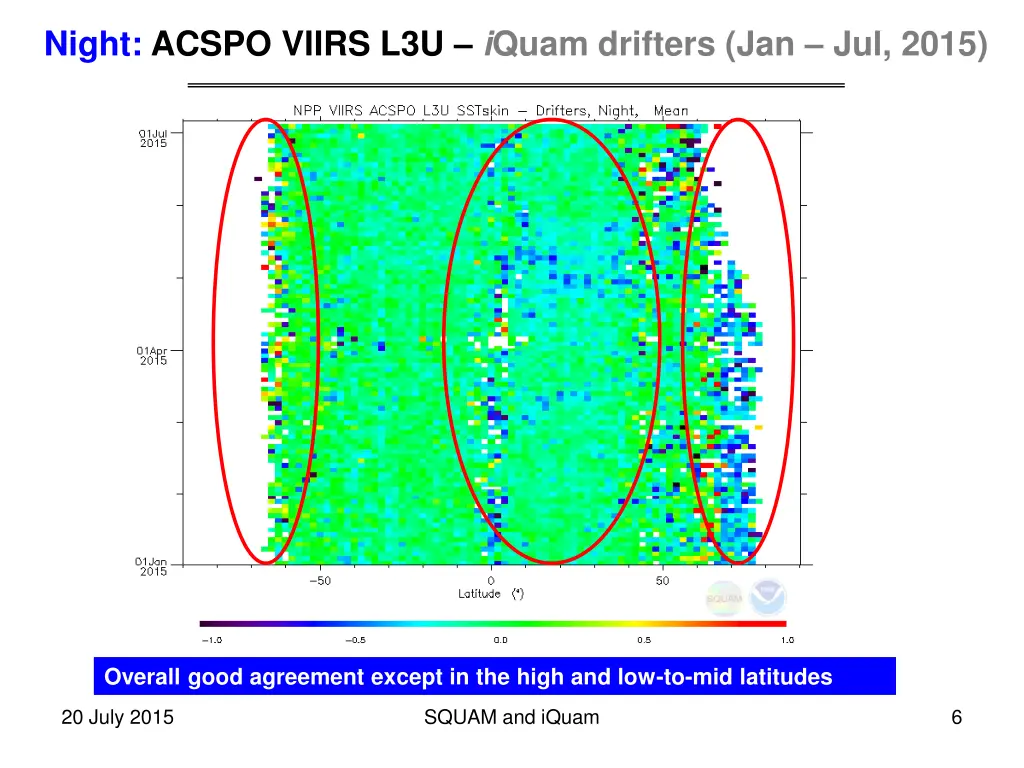 night acspo viirs l3u i quam drifters jan jul 2015
