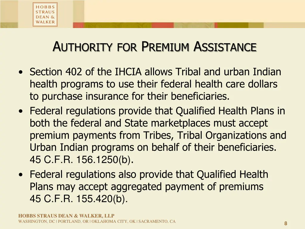 a uthority for p remium a ssistance