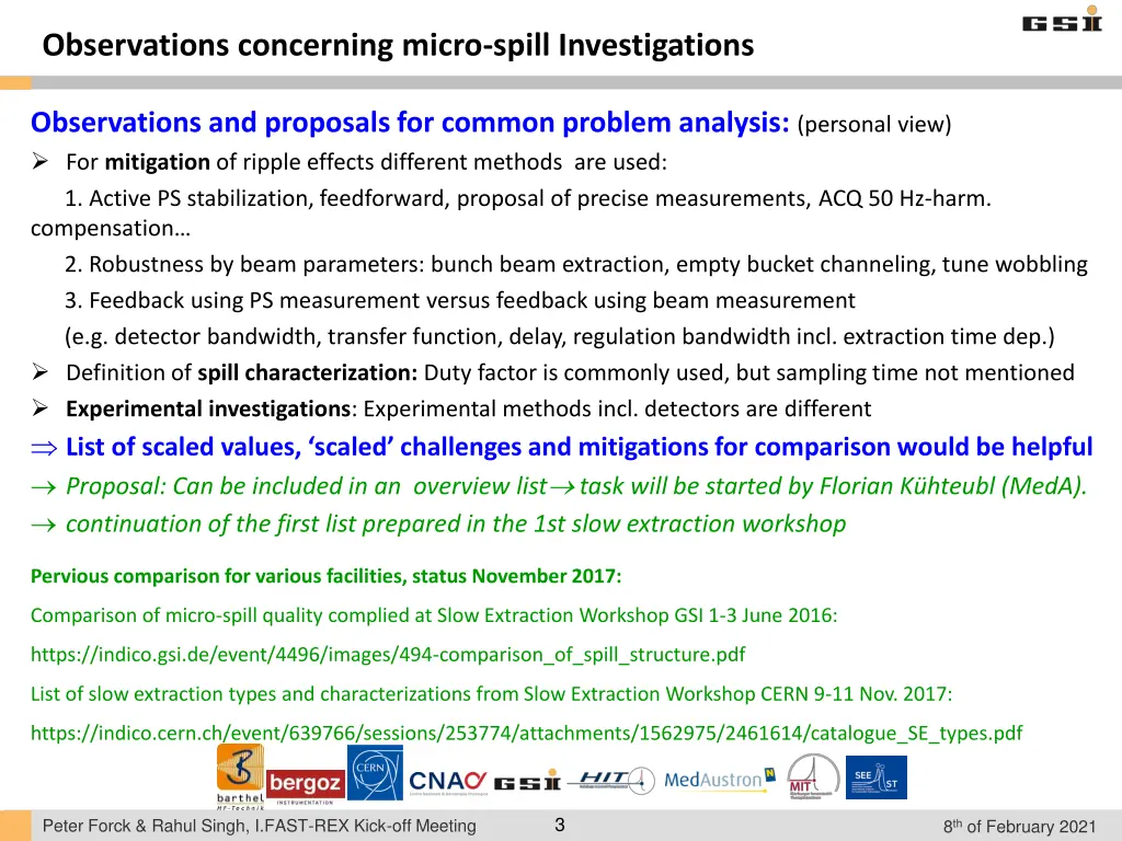 observations concerning micro spill investigations 1