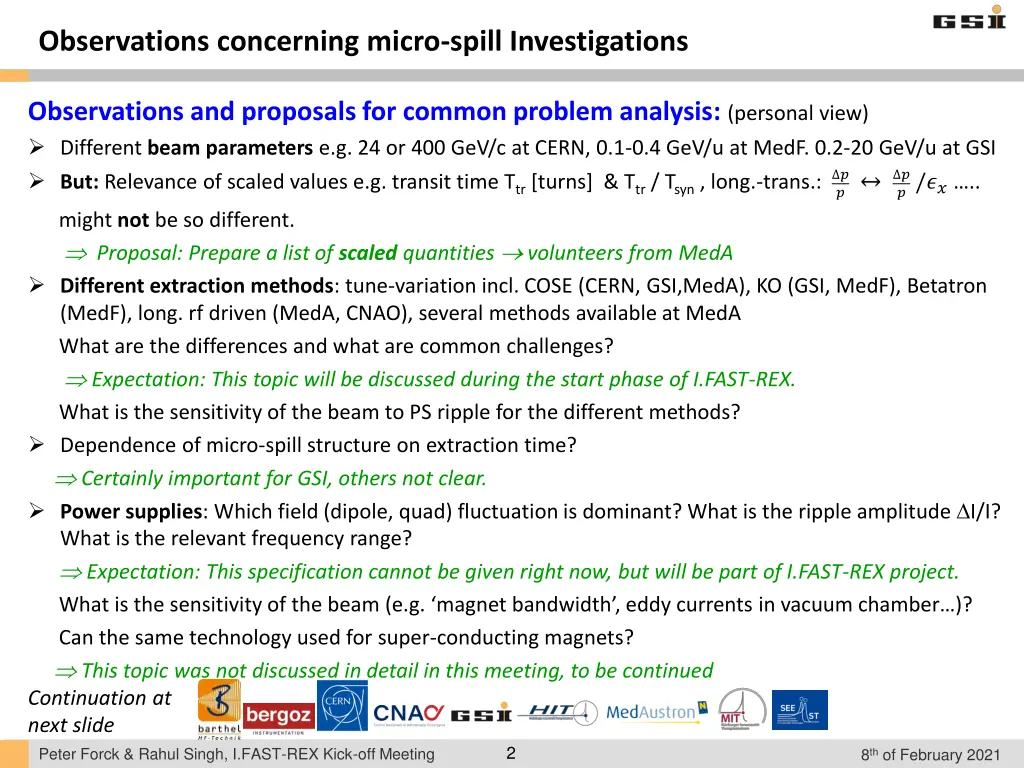 observations concerning micro spill investigations