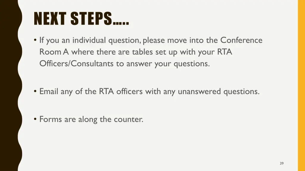 next steps
