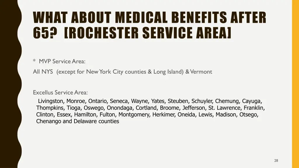 what about medical benefits after 65 rochester 1