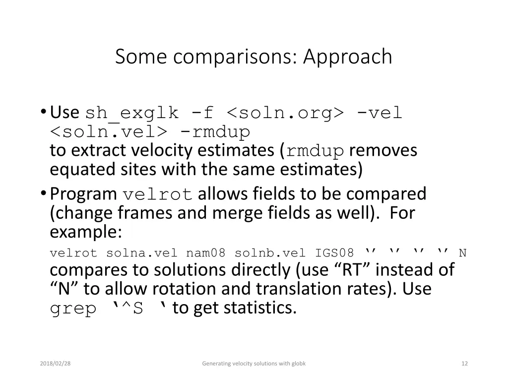 some comparisons approach