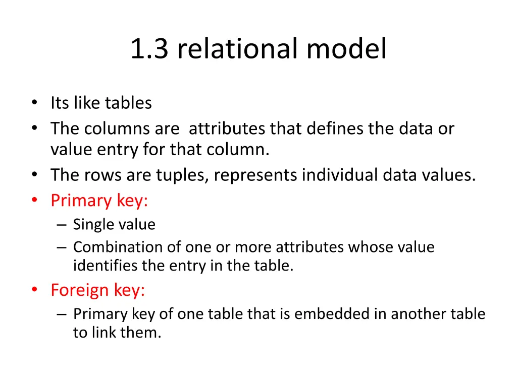 1 3 relational model