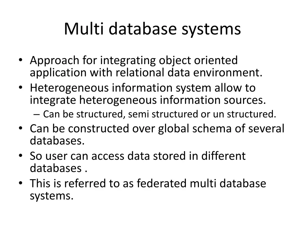 multi database systems