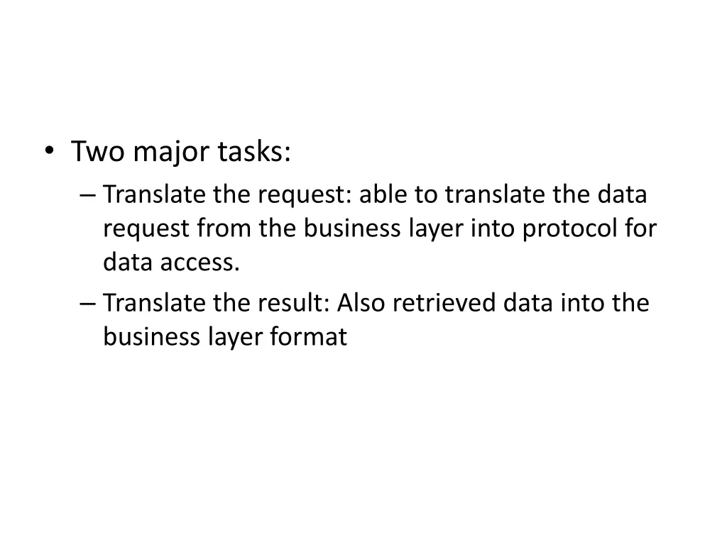 two major tasks translate the request able