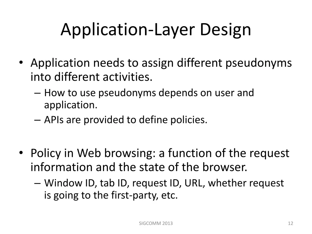 application layer design