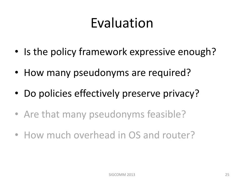 evaluation