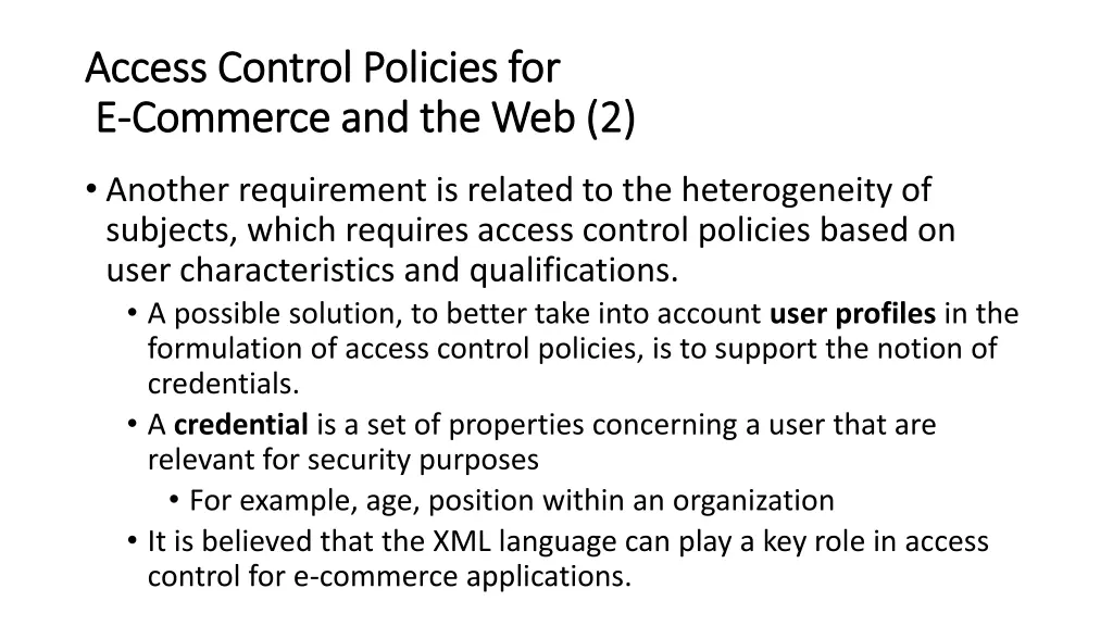 access access control policies for control 1