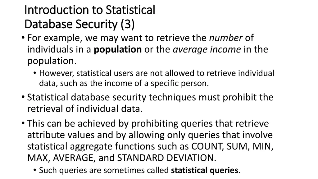 introduction introduction to statistical database 1