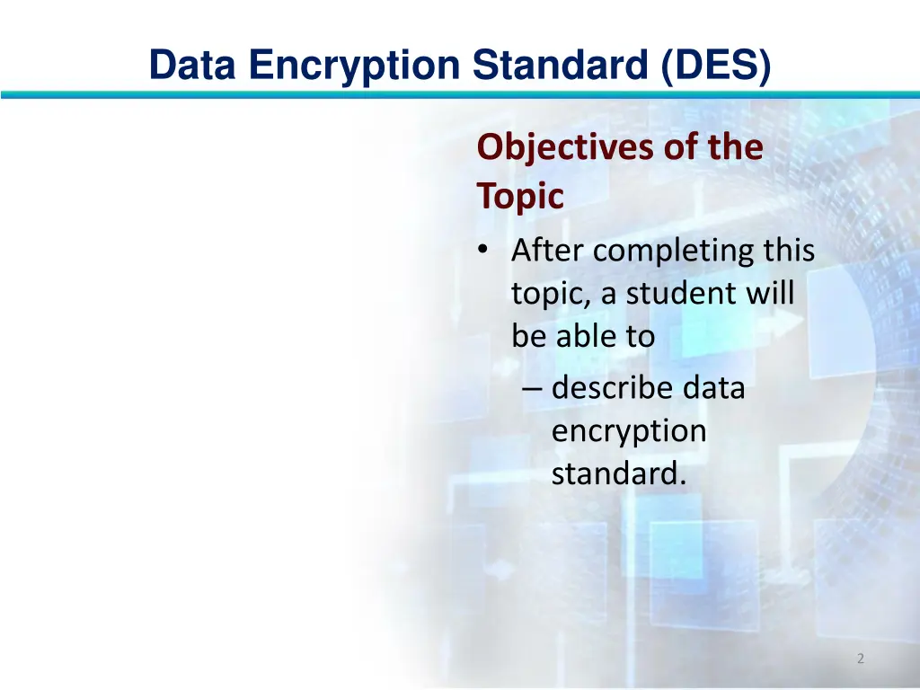 data encryption standard des 1