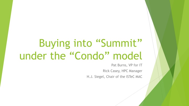 buying into summit under the condo model