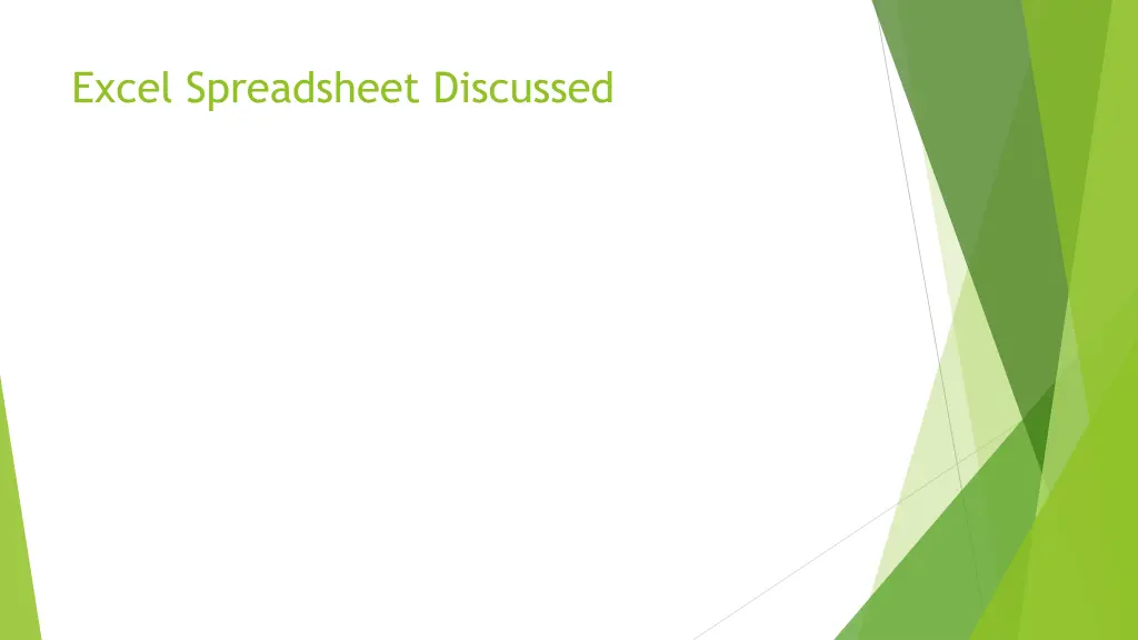 excel spreadsheet discussed