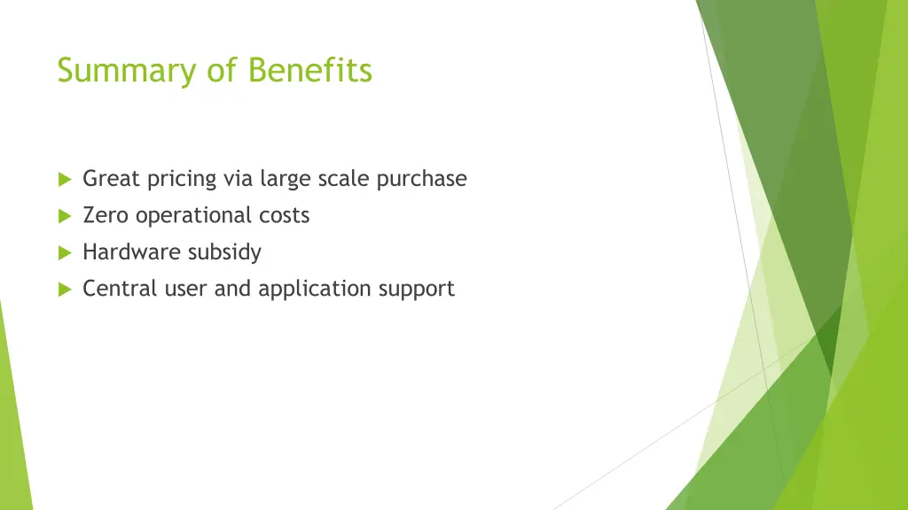 summary of benefits