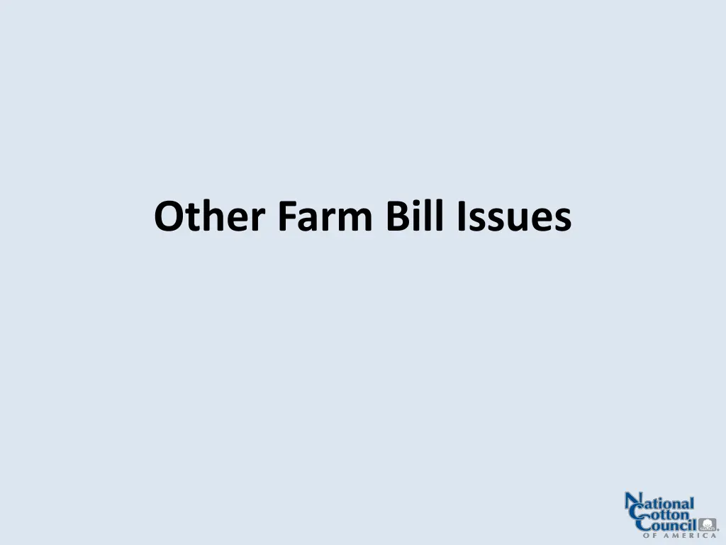 other farm bill issues