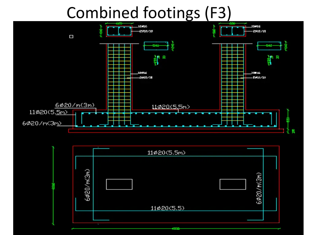 combined footings f3