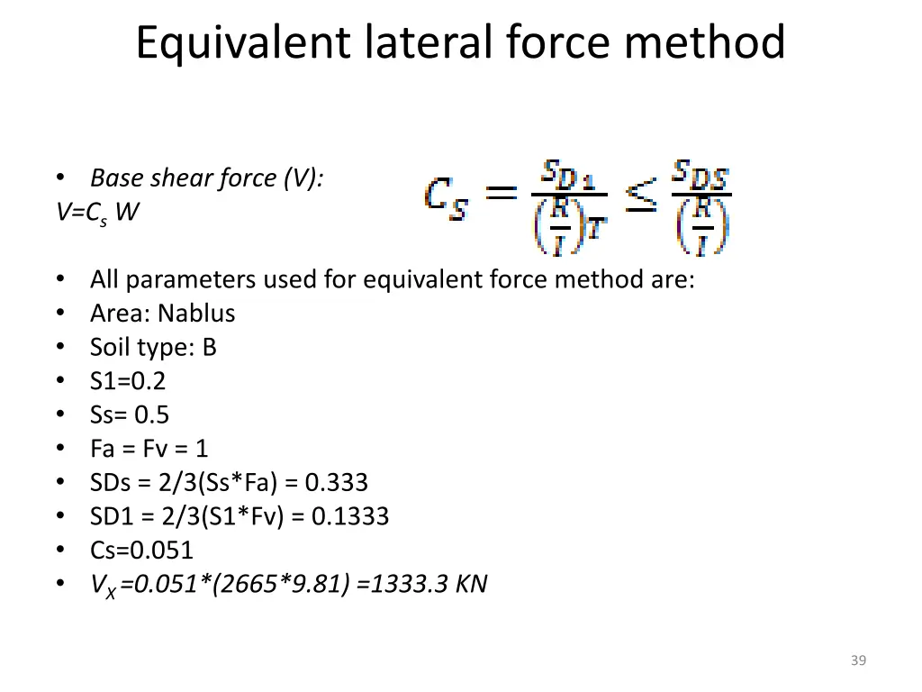 equivalent lateral force method