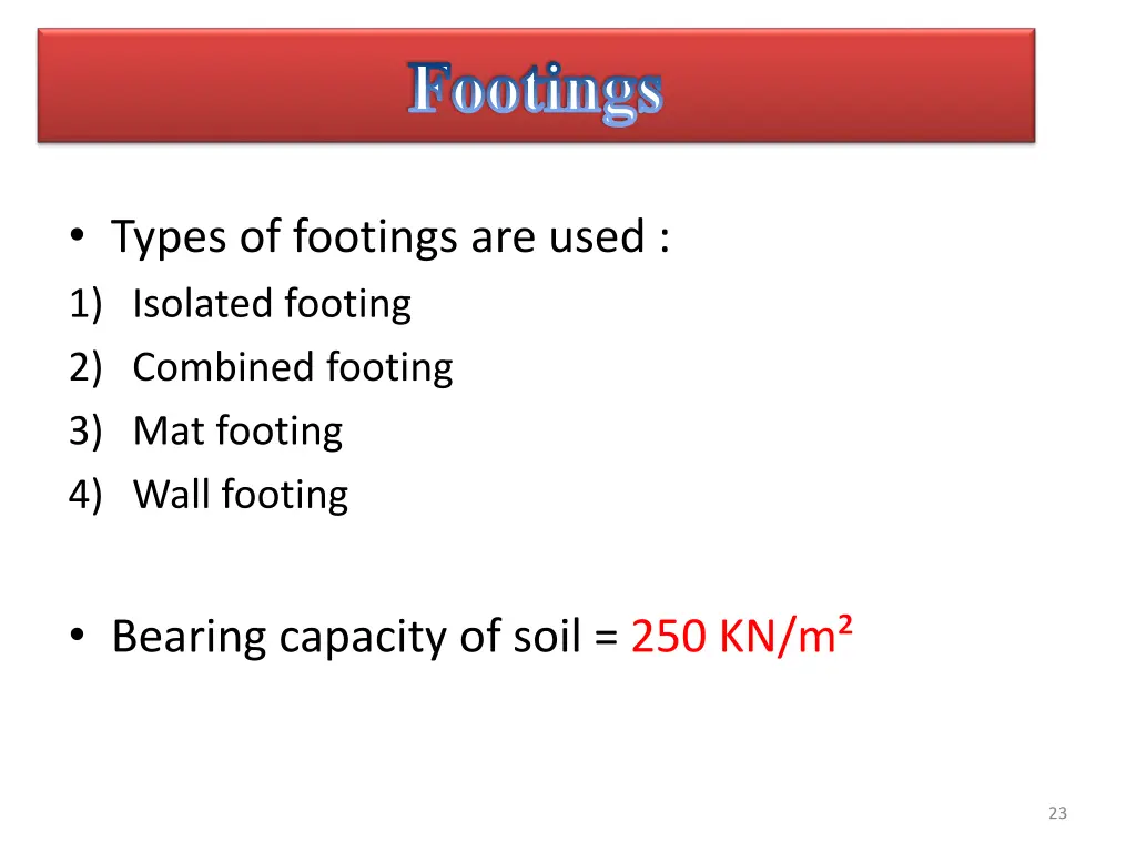 footings