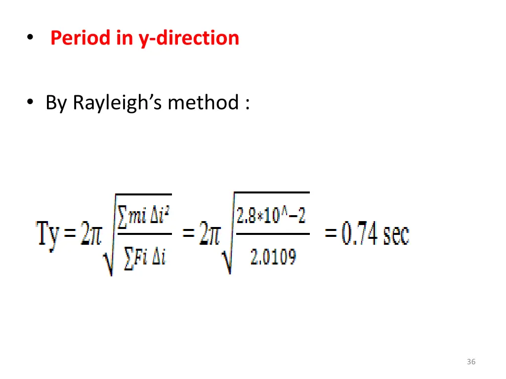period in y direction