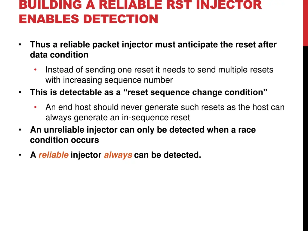 building a reliable rst injector enables detection