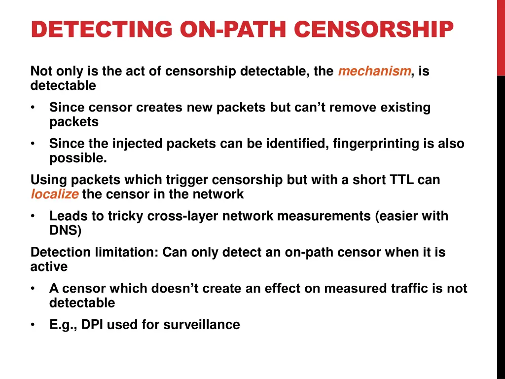 detecting on path censorship
