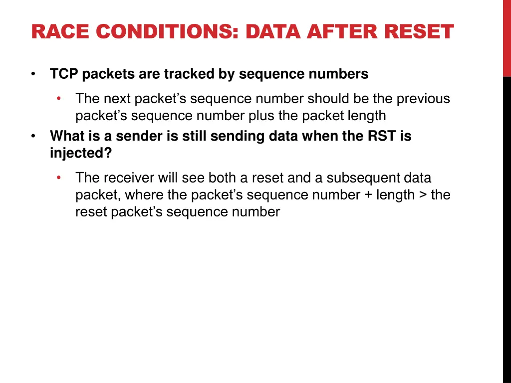 race conditions data after reset