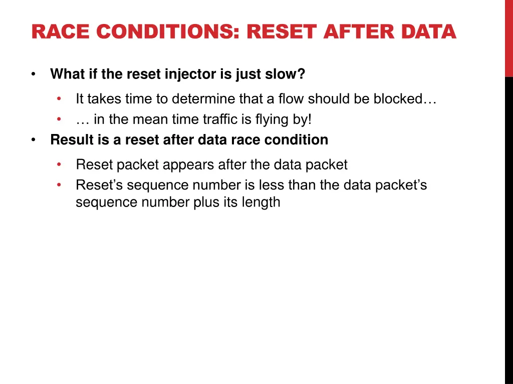 race conditions reset after data