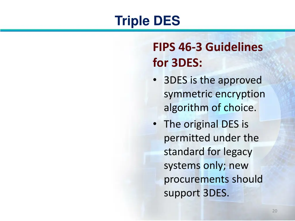 triple des 19