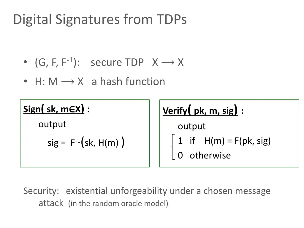 digital signatures from tdps