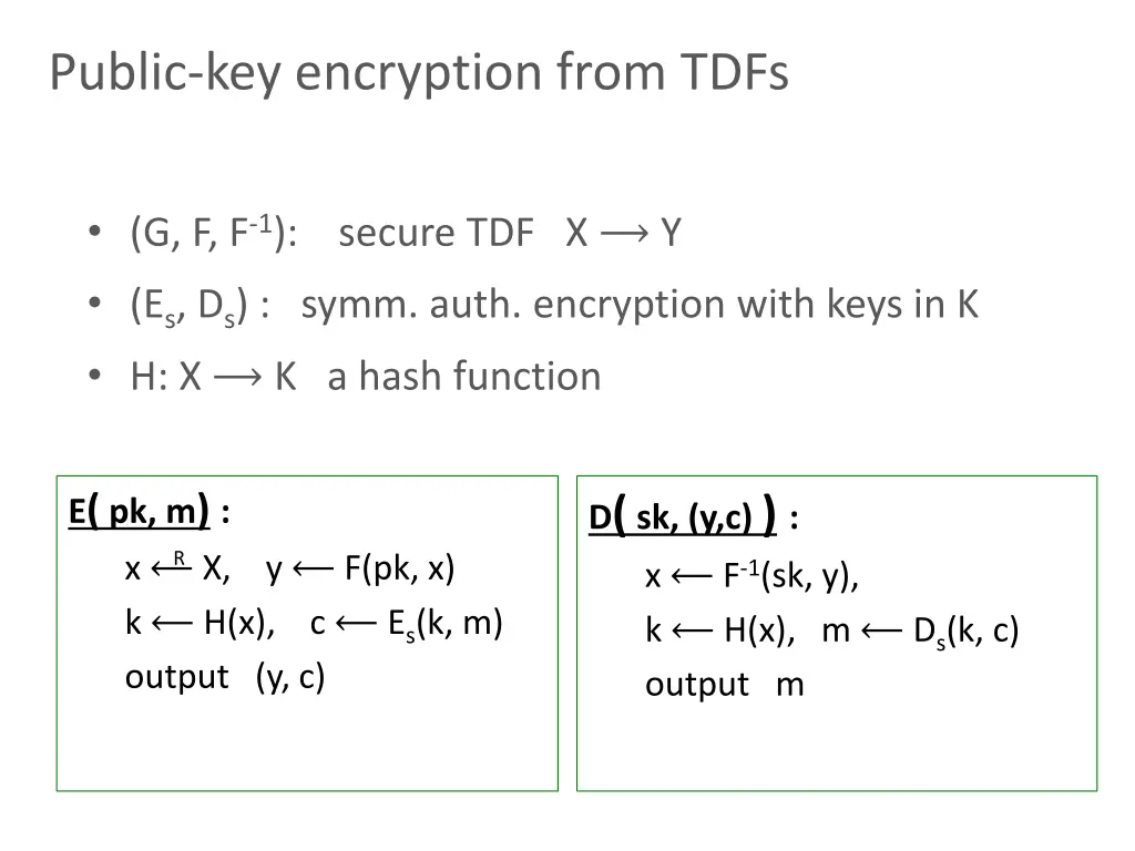 public key encryption from tdfs 1