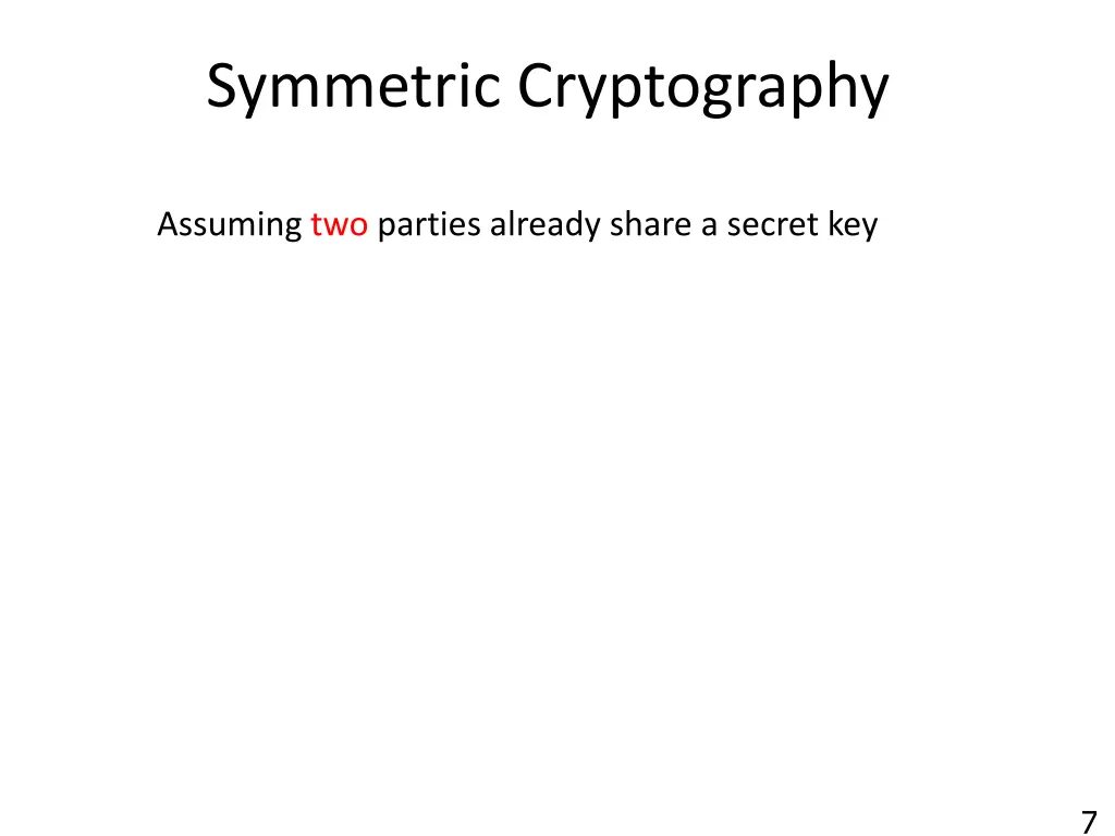 symmetric cryptography