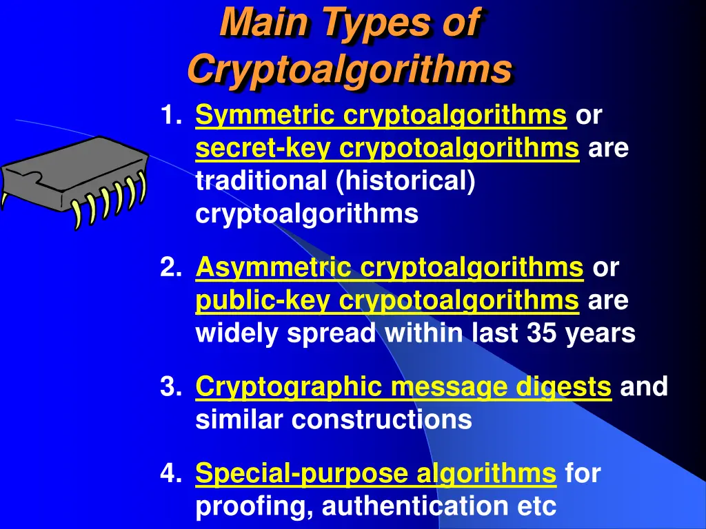 main types of cryptoalgorithms 1 symmetric