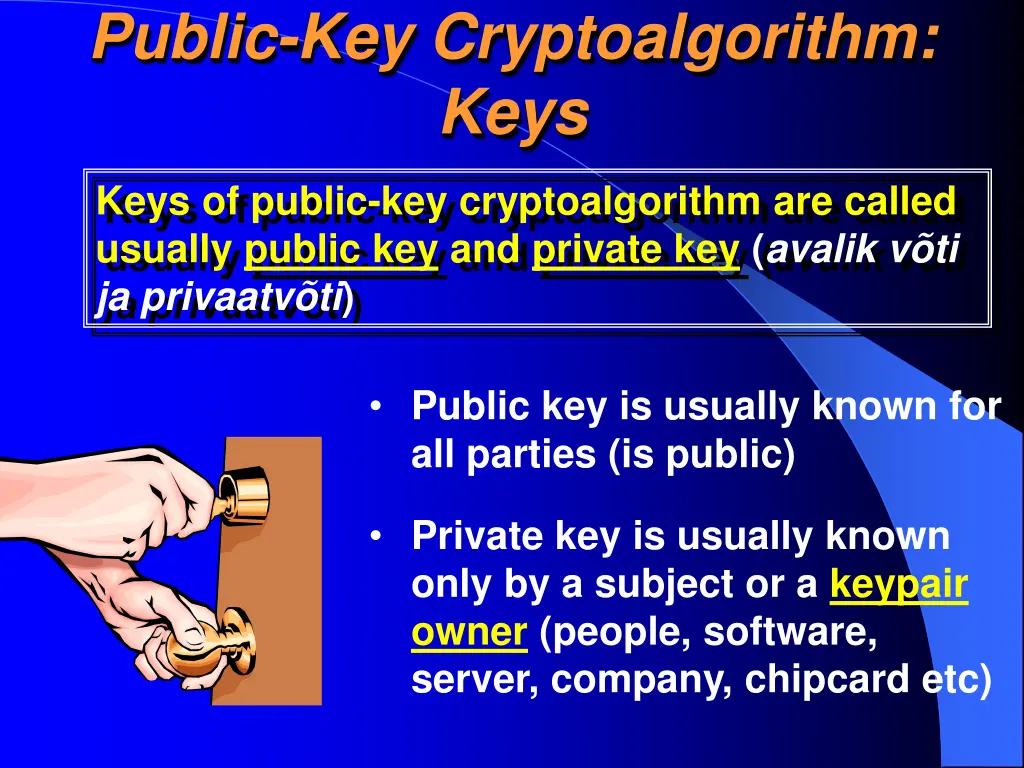 public key cryptoalgorithm keys