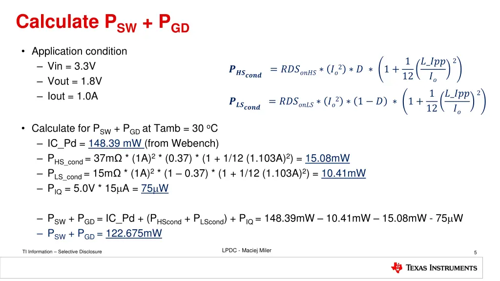 calculate p sw p gd