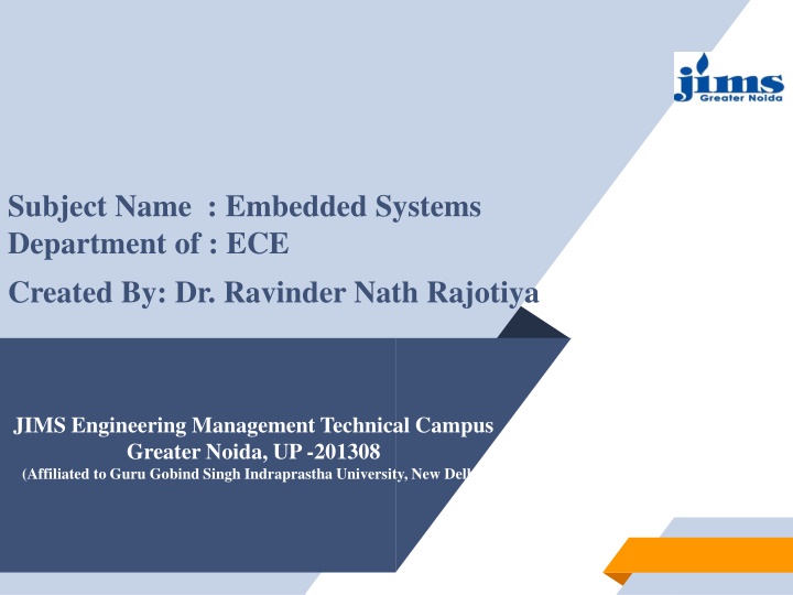 subject name embedded systems department