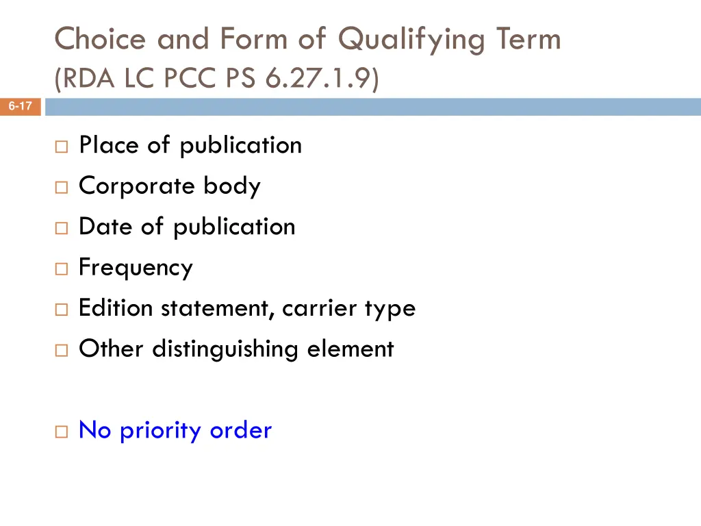 choice and form of qualifying term