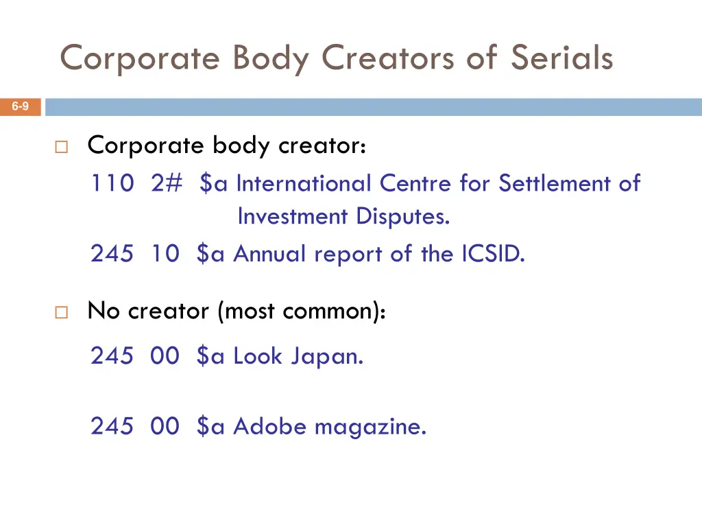 corporate body creators of serials 1