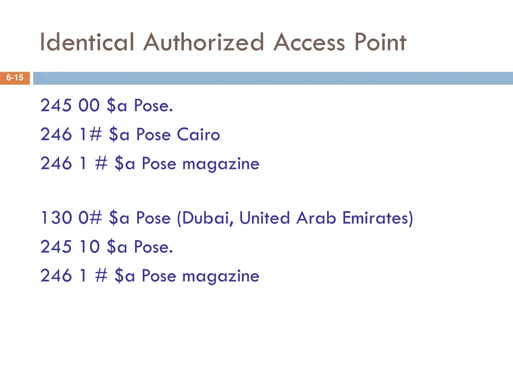 identical authorized access point
