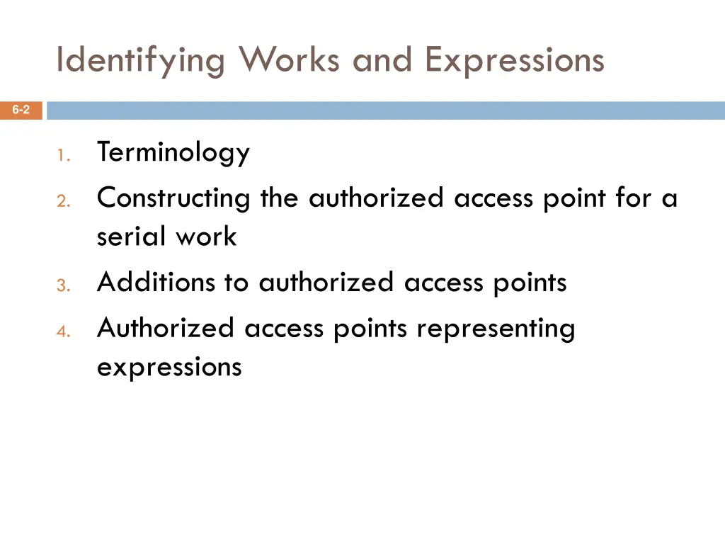 identifying works and expressions