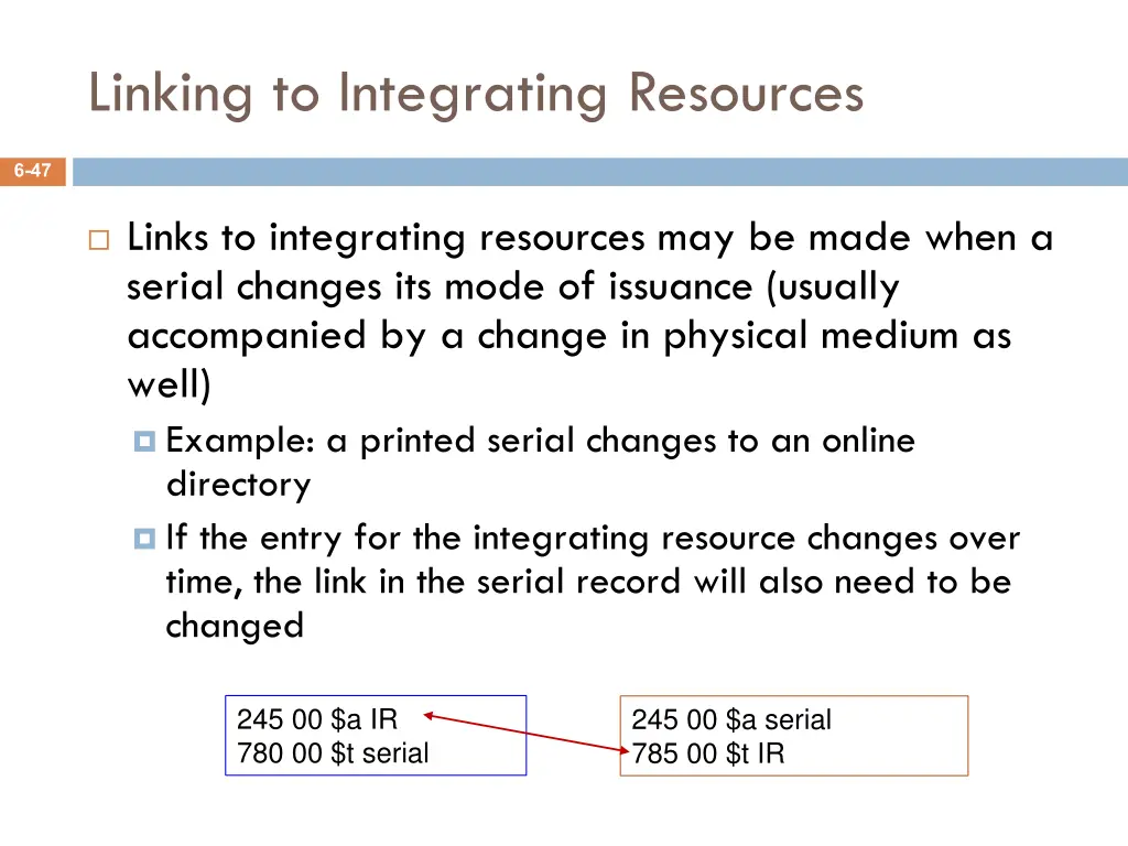 linking to integrating resources