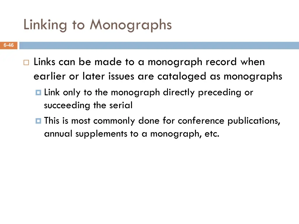 linking to monographs