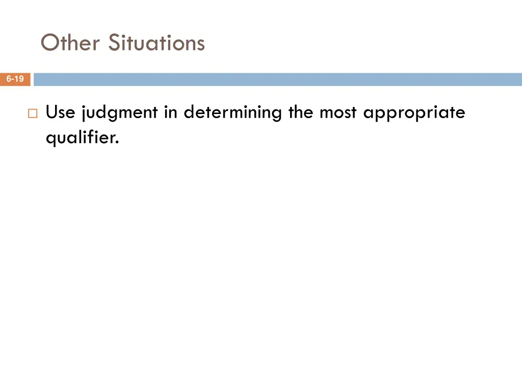 other situations