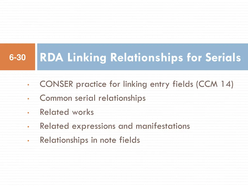 rda linking relationships for serials