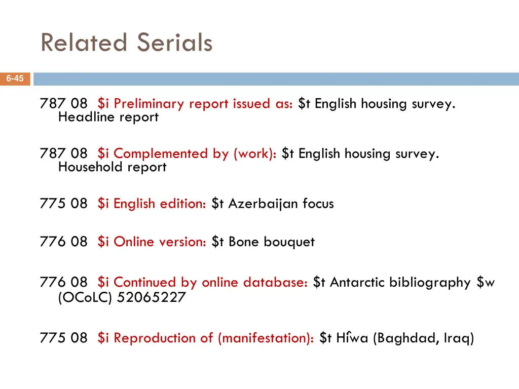related serials