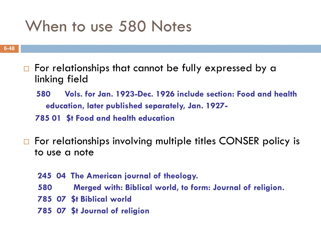 when to use 580 notes