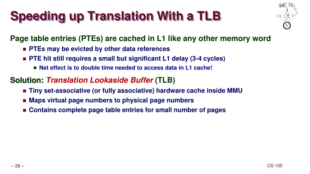 speeding up translation with a tlb