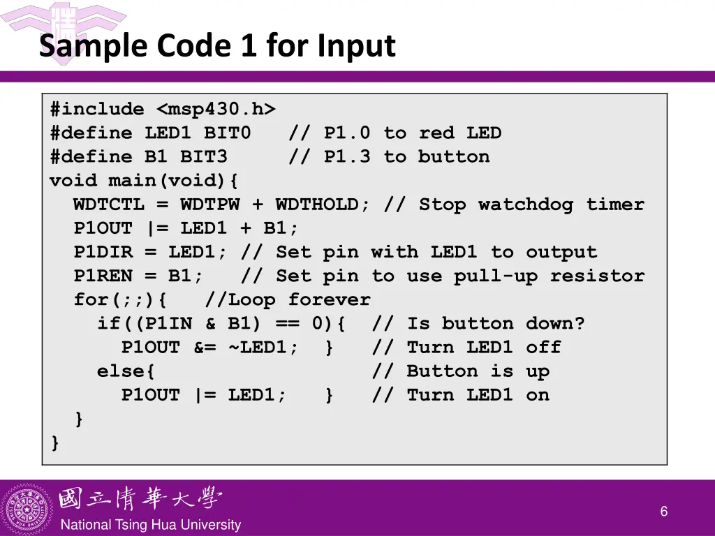 sample code 1 for input