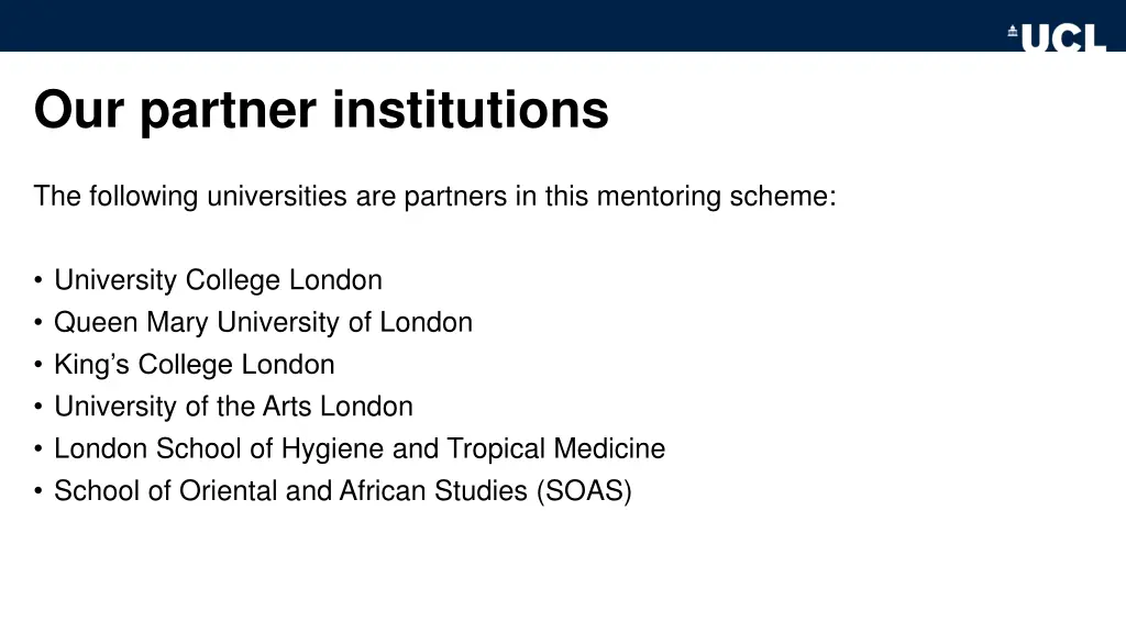 our partner institutions