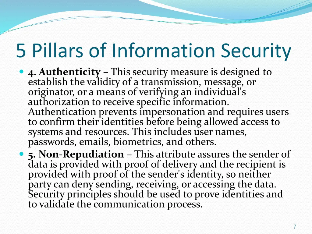 5 pillars of information security 4 authenticity